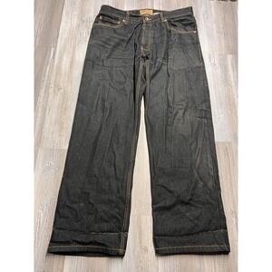 Rocawear Mens Raw Denim Jeans Dark Indigo Hip Hop Streetwear Size 38x31 Designer